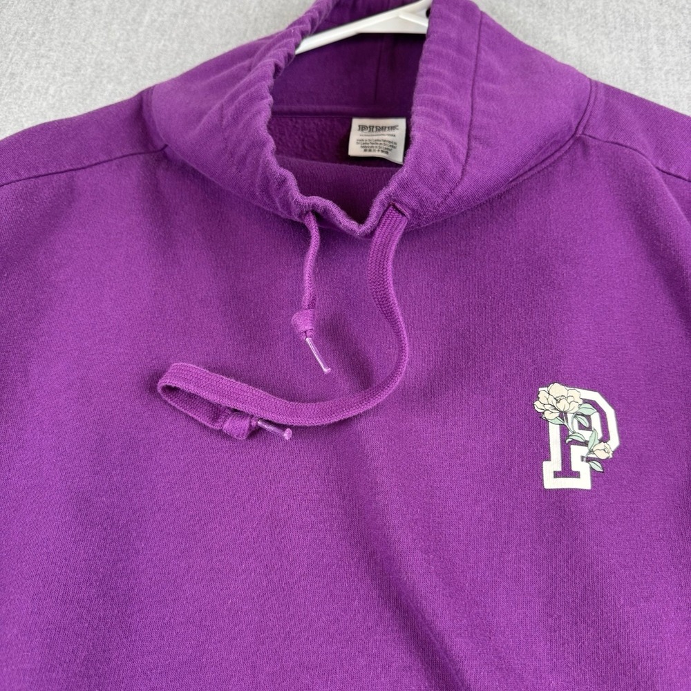 Pink Victorias Secret Fleece Lined Sweater Womens XL Violet Flower Sleeves - Picture 15 of 16